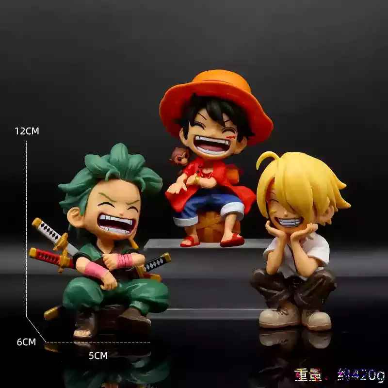 One Piece Figure Set | Luffy & Roronoa Zoro Mini Chibi Statue Straw Hat Pirate Collectibles | Geekzillaa