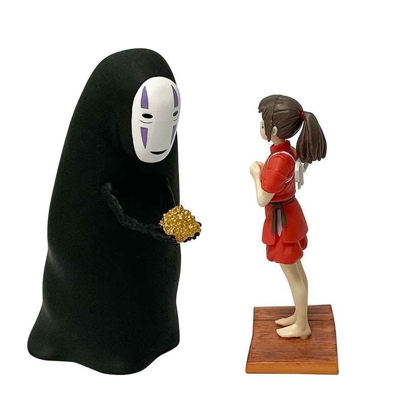 Spirited Away Figure Set | Chihiro & No-Face (Kaonashi) Statue Studio Ghibli Anime Collectible | Geekzillaa