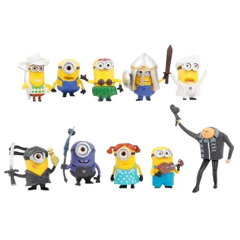 8pcs Cute Minions Miniature Figurines – Anime Action Figure Collection for Fans & Collectors