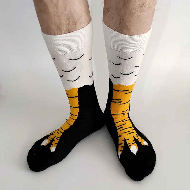 Funny Chicken Leg Socks – Crazy Novelty Animal Feet Crew Socks