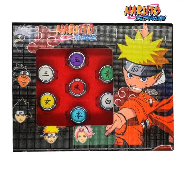 10 Pcs Naruto Rings Akatsuki Cosplay Member’s Ring Set New In Box Metal Ring