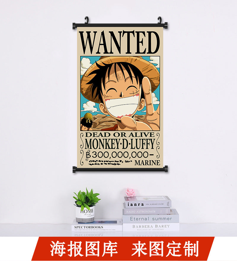 🏴‍☠️ One Piece Wall Scroll Collection – Wanted Posters & Character Art (Multiple Sizes)