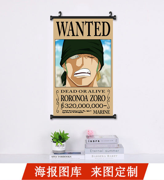 🏴‍☠️ One Piece Wall Scroll Collection – Wanted Posters & Character Art (Multiple Sizes)