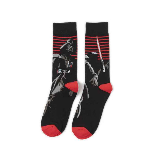 Star Wars Darth Vader Socks | Lightsaber Black Crew Socks Dark Side Sci-Fi Merch | Geekzillaa