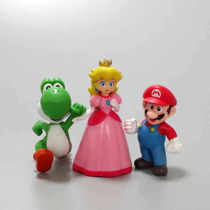 Mario, Luigi, Peach & Yoshi Collectible Toy Set (6 Pcs)