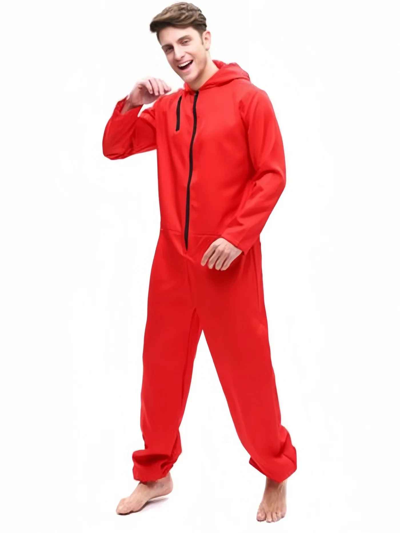 Money Heist Red Jumpsuit & Dali Mask Costume Set