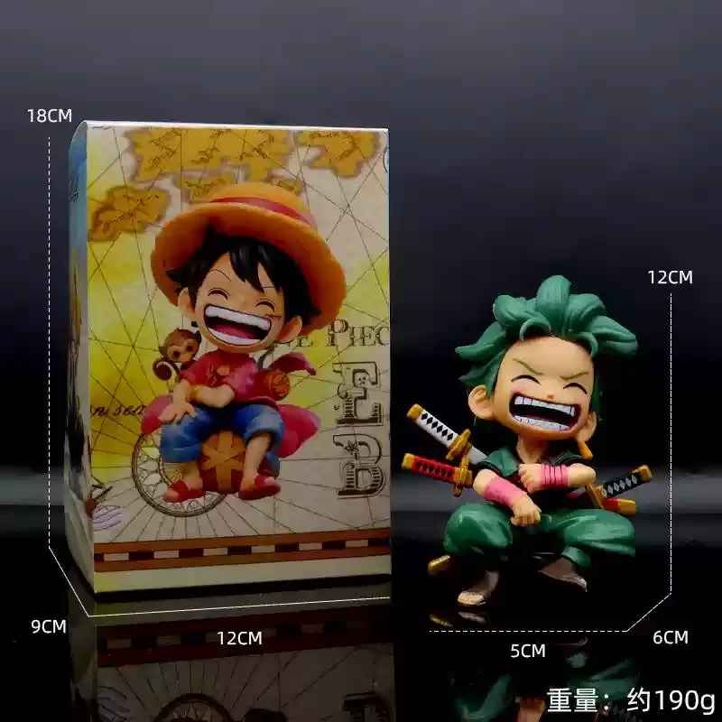 One Piece Figure Set | Luffy & Roronoa Zoro Mini Chibi Statue Straw Hat Pirate Collectibles | Geekzillaa