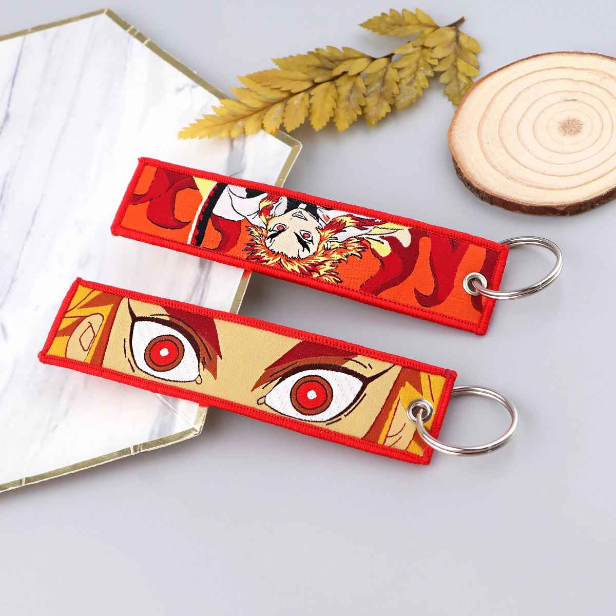 🗡️ Demon Slayer "Breath Style" Embroidered Cloth Keychains