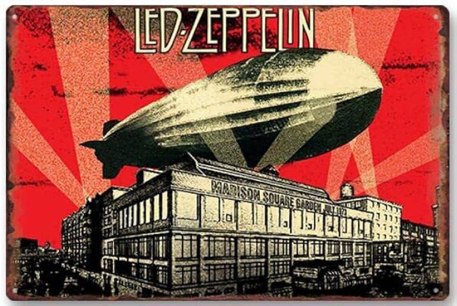 Led Zeppelin Madison Square Garden 1973 Metal Poster – Geekzillaa