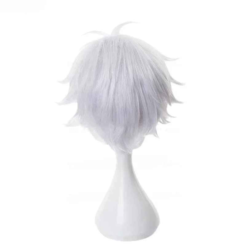 Satoru Gojo Cosplay Wig – Jujutsu Kaisen Short White Synthetic Hair (Heat Resistant)