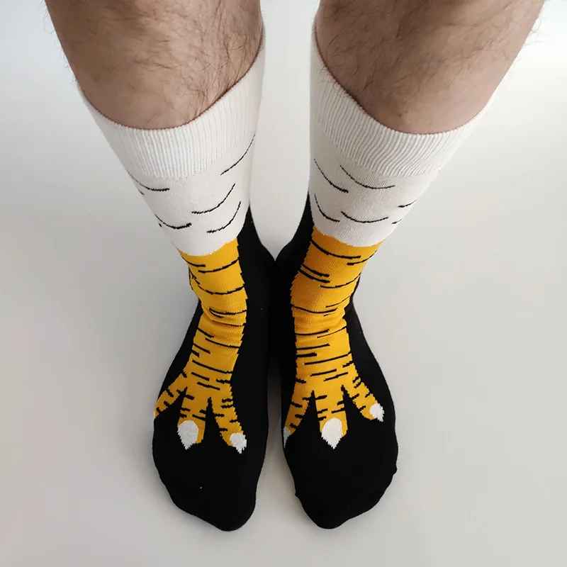 Funny Chicken Leg Socks – Crazy Novelty Animal Feet Crew Socks
