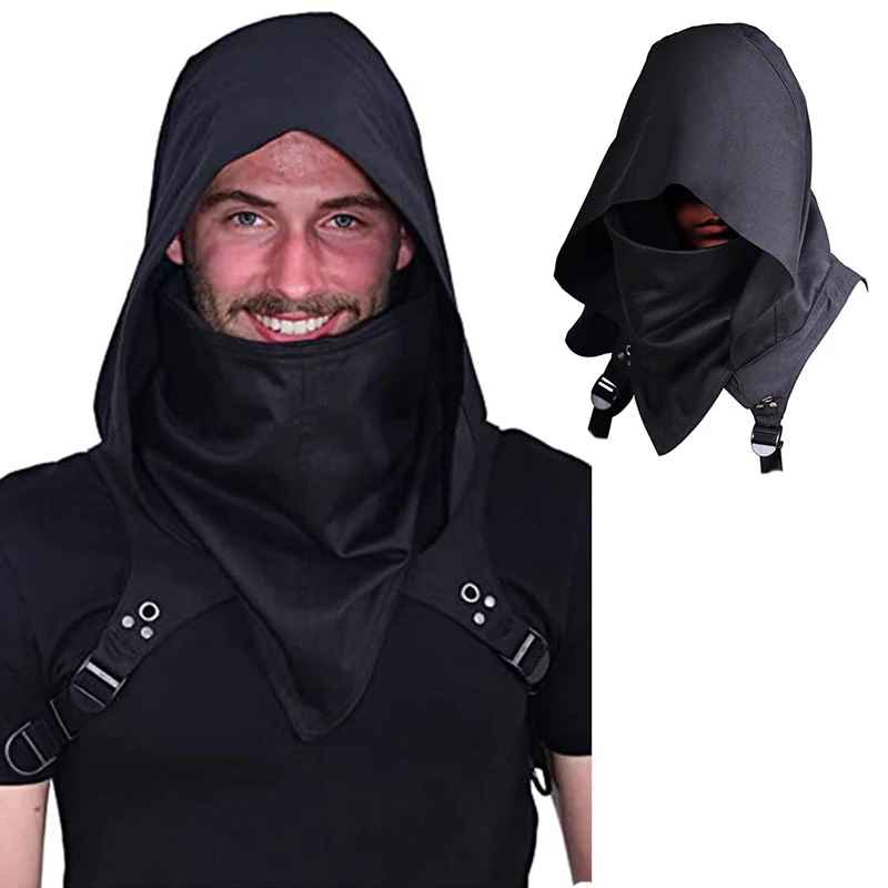 Cyberpunk Assassin Hooded Cape – Futuristic Cosplay Cloak for Men & Women