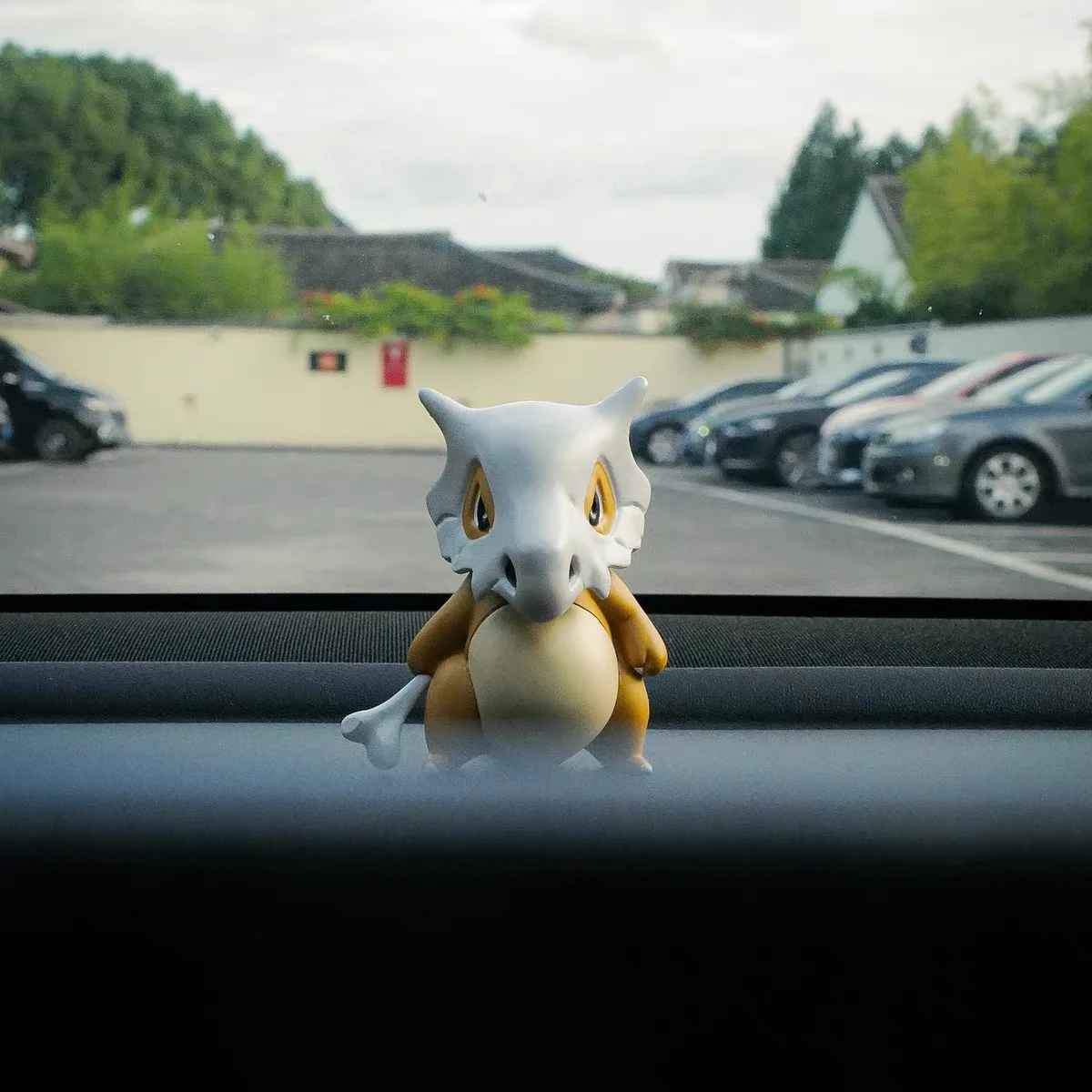 Cubone Hand-Held Figure | Pokémon Chibi Statue with Bone Club | Desktop Anime Collectible | Geekzillaa