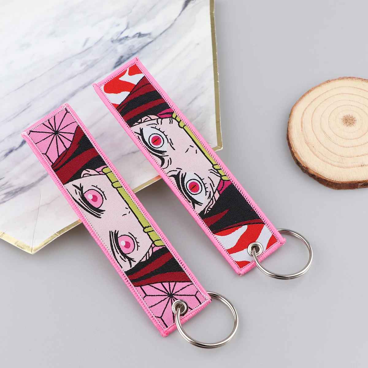 🗡️ Demon Slayer "Breath Style" Embroidered Cloth Keychains