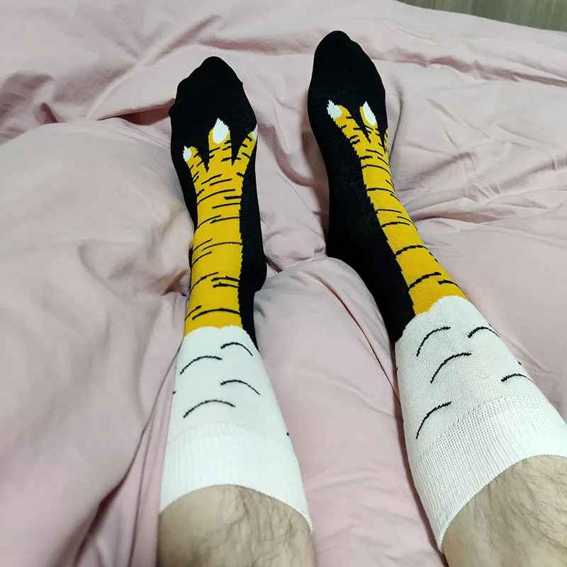 Funny Chicken Leg Socks – Crazy Novelty Animal Feet Crew Socks