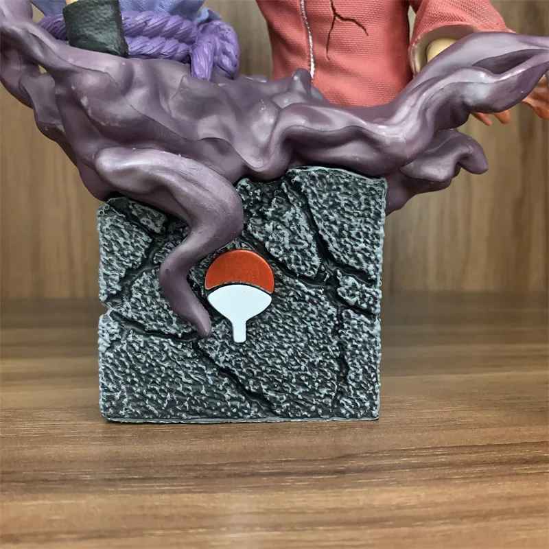 Sasuke & Itachi Uchiha Tribute Statue | Naruto Shippuden Brothers' Farewell Figure | Uchiha Crest Base | Geekzillaa
