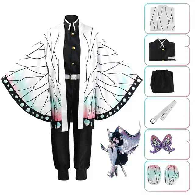 🦋 Shinobu Kocho Cosplay Costume – Insect Hashira Uniform Set