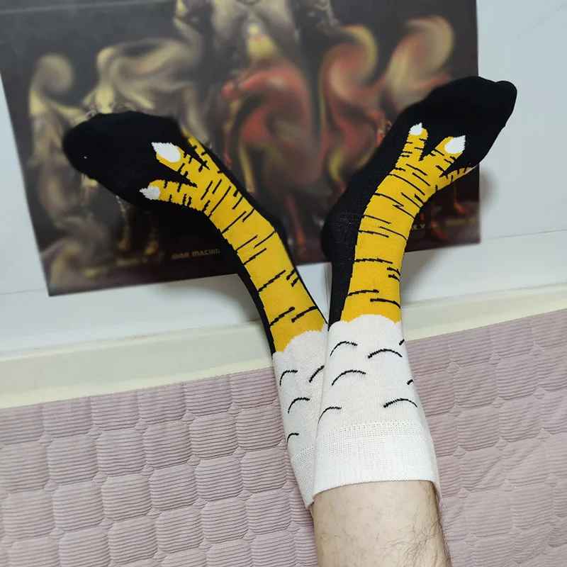 Funny Chicken Leg Socks – Crazy Novelty Animal Feet Crew Socks