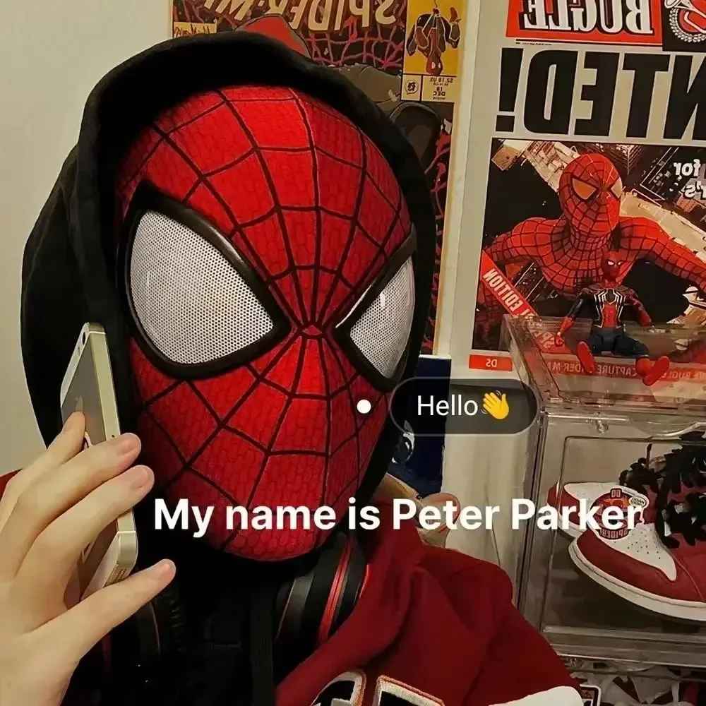 Spider-Man Cosplay Head Mask – 1:1 Scale (Life-Size) with Moving Eyes – Electronic & Manual Versions
