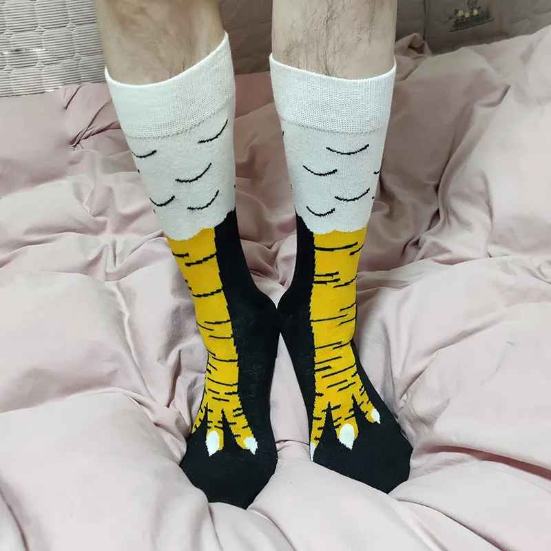Funny Chicken Leg Socks – Crazy Novelty Animal Feet Crew Socks