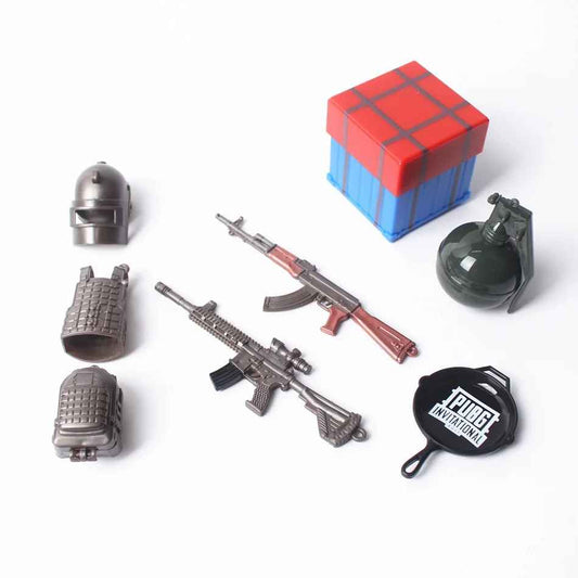 PUBG Mini Weapon & Armor Set – 8-Piece Battle Royale Collection | Gamer Gift