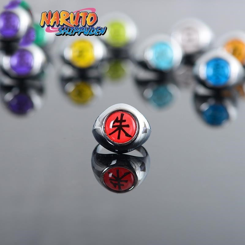 10 Pcs Naruto Rings Akatsuki Cosplay Member’s Ring Set New In Box Metal Ring