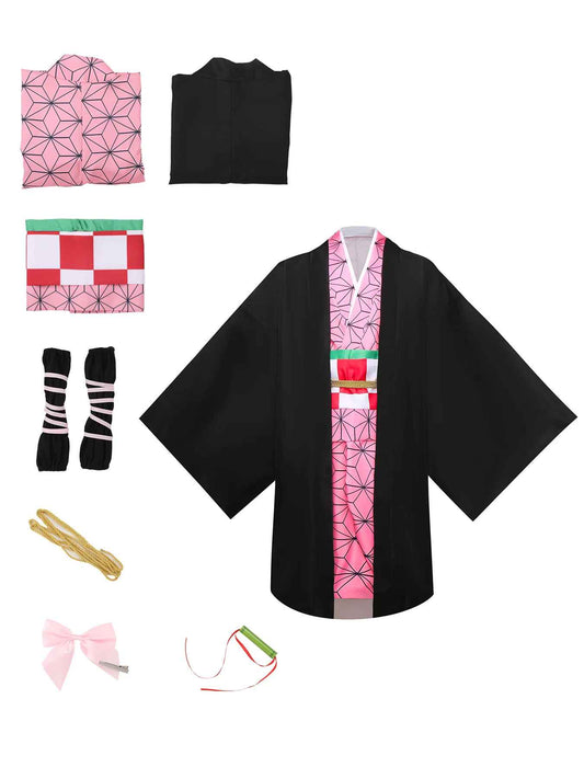 Nezuko Kamado Cosplay Costume – Demon Slayer Kimono Set