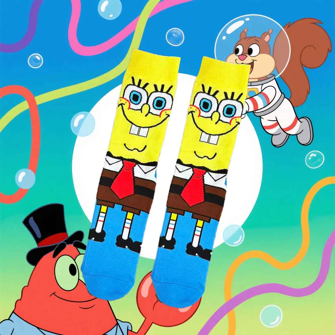 SpongeBob SquarePants Socks | Patrick Star & Squidward Crew Socks Cartoon Merchandise | Geekzillaa