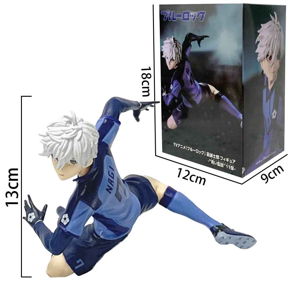 Blue Lock Nagi Seishiro figure #7 in a leaping, mid-stride action pose, white hair.