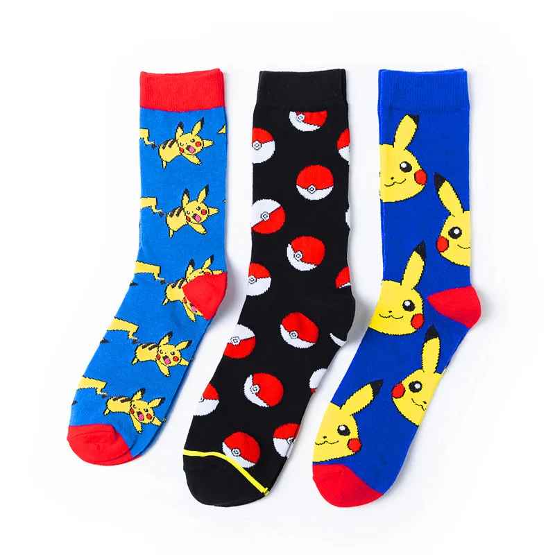 Pokémon Socks Collection | Pikachu & Poké Ball Pattern Anime Crew Socks Merch | Geekzillaa