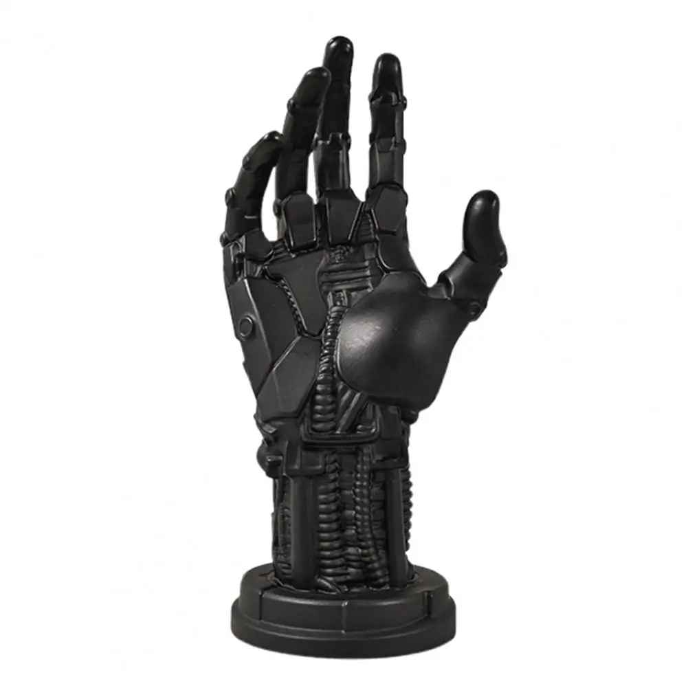 Cyberpunk Robot Hand Statue | Black Mechanical Hand Desk Decor | Geekzillaa